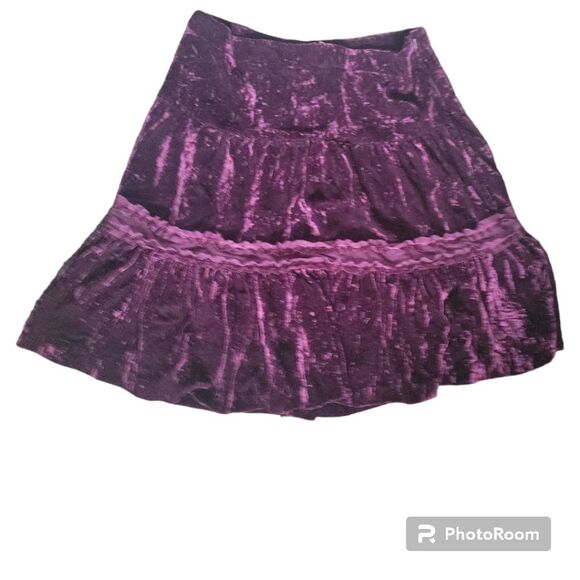 STARCITY BURGUNDY VELVET SKIRT - 7 - Picture 5 of 8